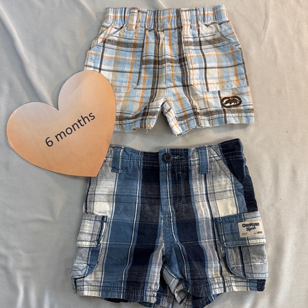 Ecko unltd and OshKosh - pair of infant shorts. Size 6 months